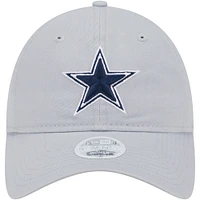 Women's New Era Gray Dallas Cowboys Main Core Classic 2.0 9TWENTY Adjustable Hat