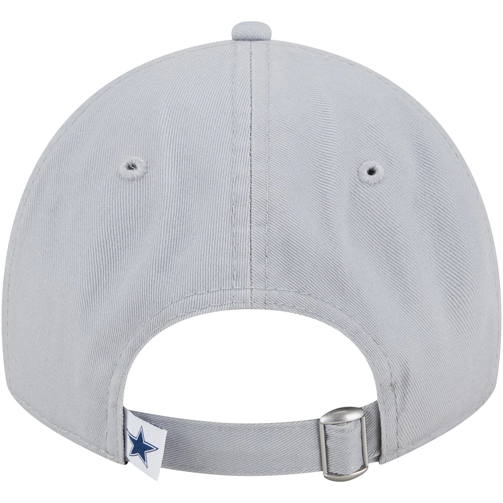 Women's New Era Gray Dallas Cowboys Main Core Classic 2.0 9TWENTY Adjustable Hat