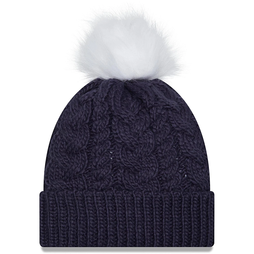 Women's New Era  Navy Dallas Cowboys Cuffed Knit Hat with Pom