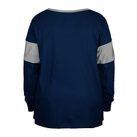 Women's New Era Navy Dallas Cowboys Plus Lace-Up Notch Neck Long Sleeve T-Shirt