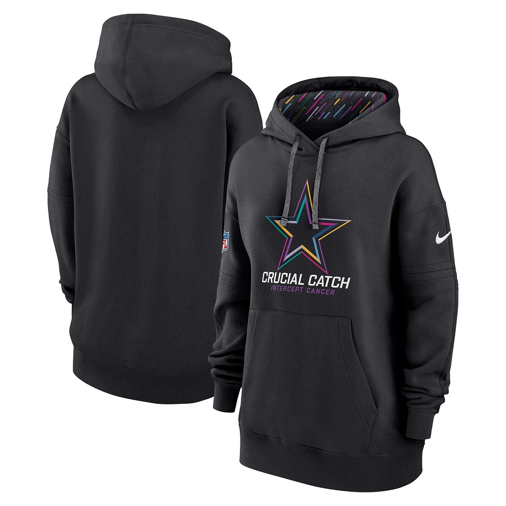 Women's Nike Black Dallas Cowboys 2024 NFL Crucial Catch Club Pullover Hoodie