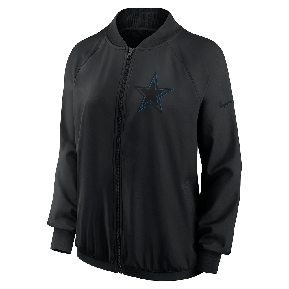 Women's Nike Black Dallas Cowboys Raglan Full-Zip Jacket