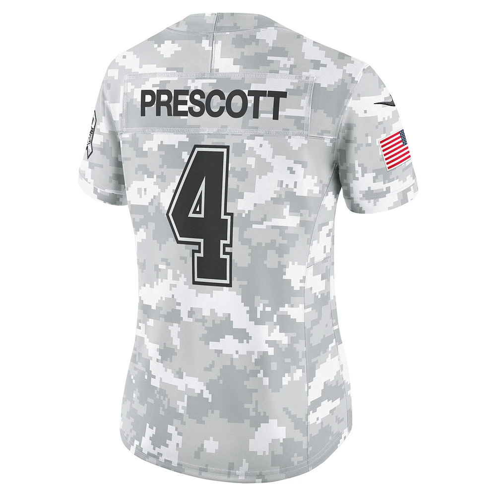 Women's Nike Dak Prescott Arctic Camo Dallas Cowboys 2024 Salute to Service Limited Jersey