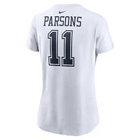 Women's Nike Micah Parsons White Dallas Cowboys Player Name & Number T-Shirt
