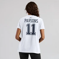 Women's Nike Micah Parsons White Dallas Cowboys Player Name & Number T-Shirt