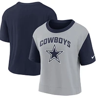 Women's Nike Navy/Gray Dallas Cowboys High Hip Fashion T-Shirt