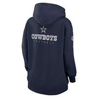 Women's Nike Navy Dallas Cowboys Sideline Club Fleece Pullover Hoodie