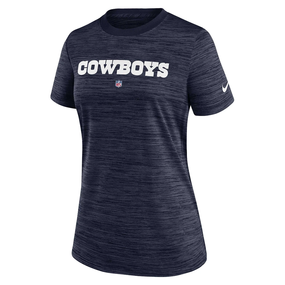 Women's Nike  Navy Dallas Cowboys Sideline Performance T-Shirt