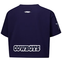 Women's Pro Standard Micah Parsons Navy Dallas Cowboys Player Name & Number Cropped Boxy T-Shirt