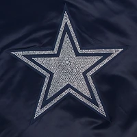 Women's Pro Standard Navy Dallas Cowboys Jeweled Satin Full-Snap Jacket