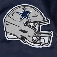 Women's Pro Standard Navy Dallas Cowboys Jeweled Satin Full-Snap Jacket