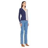 Women's STAUD Navy/White Dallas Cowboys Cargo Sweater