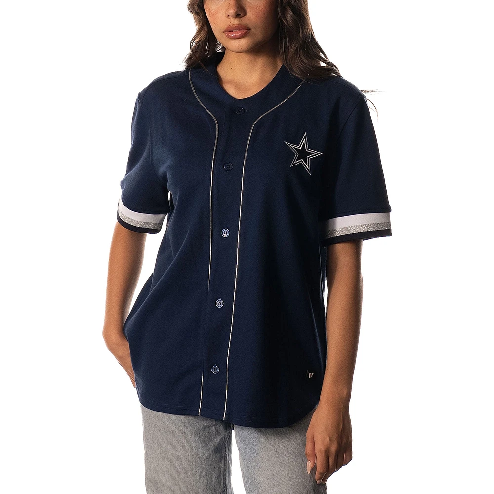 Women's The Wild Collective  Navy Dallas Cowboys Button-Up Shirt