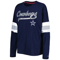 Women's Tommy Hilfiger Navy Dallas Cowboys Justine Long Sleeve Tunic T-Shirt