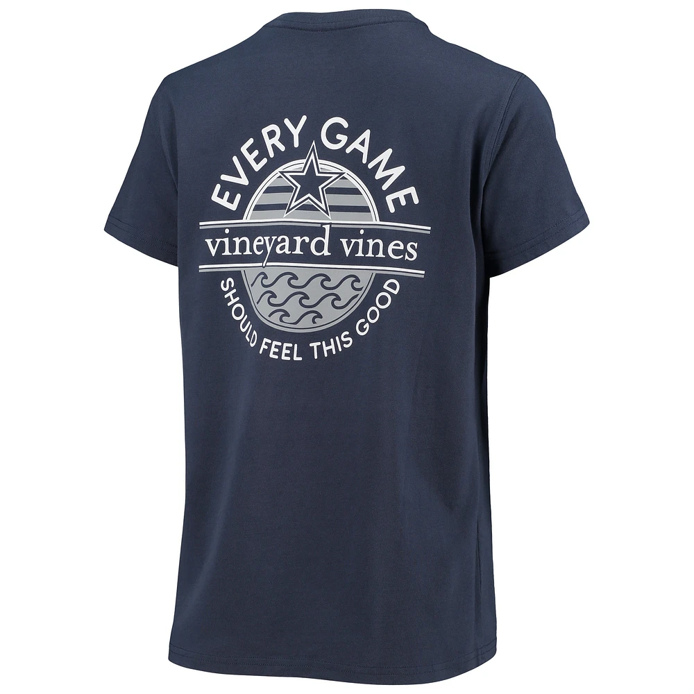 T-shirt Vineyard Vines pour femmes, bleu marine, Dallas Cowboys, chaque jour devrait ressentir ce bien