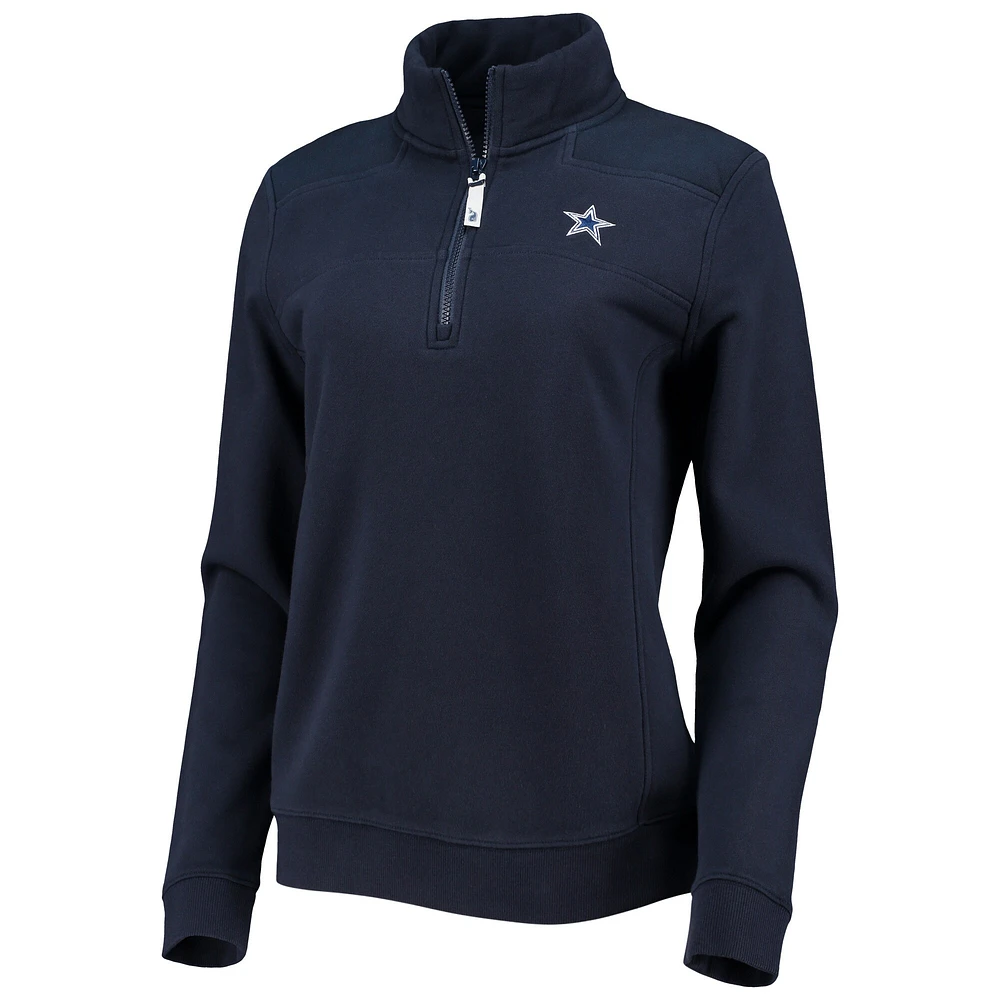 Women's Vineyard Vines Navy Dallas Cowboys Shep Shirt Quarter-Zip Sweatshirt