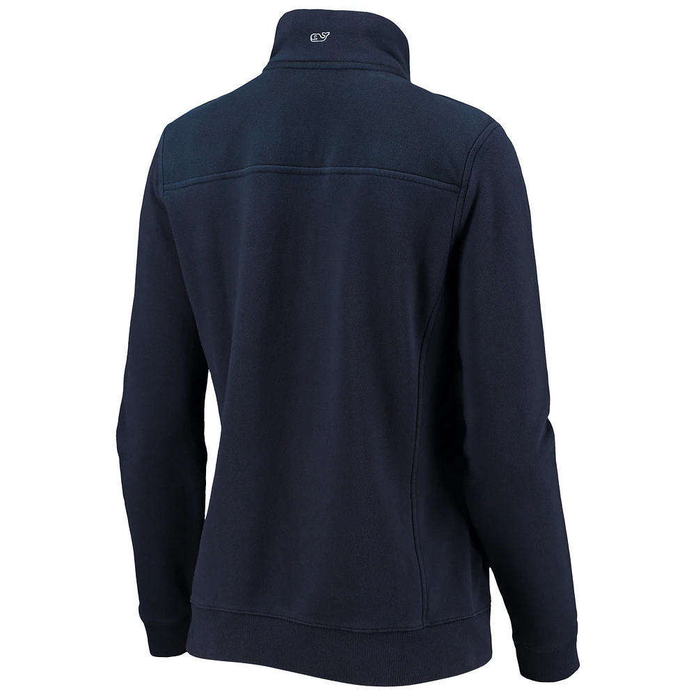 Women's Vineyard Vines Navy Dallas Cowboys Shep Shirt Quarter-Zip Sweatshirt