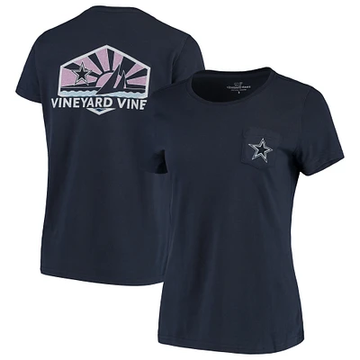 T-shirt pour femme Vineyard Vines bleu marine Dallas Cowboys Sunset Sail