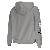 Women's WEAR by Erin Andrews Gray Dallas Cowboys Plus Modest Cropped Pullover Hoodie