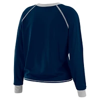 Women's WEAR by Erin Andrews Navy/Silver Dallas Cowboys Plus Tie-Front Long Sleeve Top
