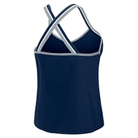 Women's WEAR by Erin Andrews Navy Dallas Cowboys Cross Strap Tri-Blend Tank Top