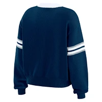 Sweat-shirt à lacets bleu marine Dallas Cowboys WEAR by Erin Andrews pour femme