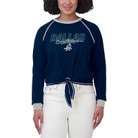 Women's WEAR by Erin Andrews Navy Dallas Cowboys Tie-Front Long Sleeve T-Shirt
