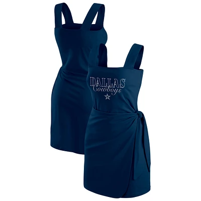 Robe portefeuille bleu marine Dallas Cowboys pour femme WEAR by Erin Andrews