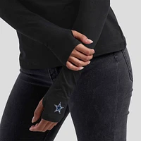 Women's WEAR by Erin Andrews x Gracie Hunt Black Dallas Cowboys Mesh Panel Long Sleeve T-Shirt