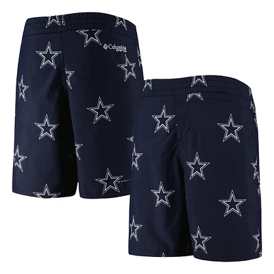 Short Columbia Dallas Cowboys Backcast Star Omni-Shade Allover Print pour jeune, bleu marine