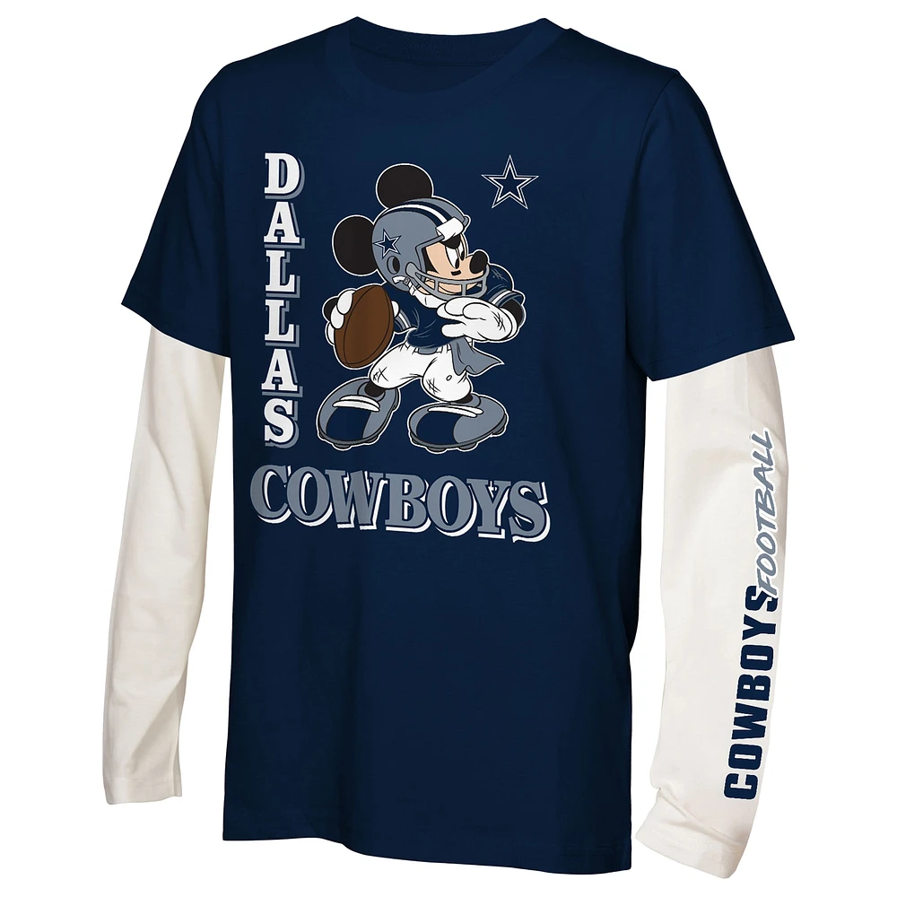 Pack combo de t-shirts Mickey Quarterback des Cowboys Dallas pour jeunes