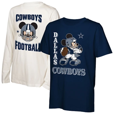 Pack combo de t-shirts Mickey Quarterback des Cowboys Dallas pour jeunes