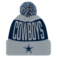 Youth Navy/Gray Dallas Cowboys Bevel Cuffed Knit Hat with Pom