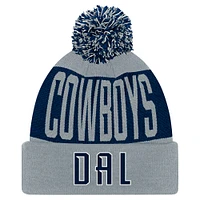 Youth Navy/Gray Dallas Cowboys Bevel Cuffed Knit Hat with Pom