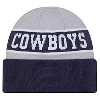 Youth New Era Gray/Navy Dallas Cowboys Active Reversible Cuffed Knit Hat