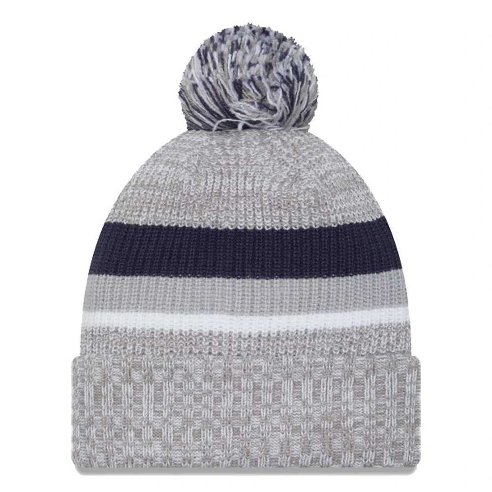 Youth New Era  Heather Gray Dallas Cowboys Cuffed Knit Hat with Pom