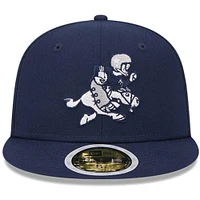 Youth New Era Navy Dallas Cowboys 1966-69 Gridiron Classics Retro Joe Throwback Logo Main 59FIFTY Fitted Hat