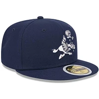 Youth New Era Navy Dallas Cowboys 1966-69 Gridiron Classics Retro Joe Throwback Logo Main 59FIFTY Fitted Hat