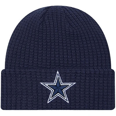Bonnet en tricot à revers et à revers pour jeunes New Era bleu marine Dallas Cowboys