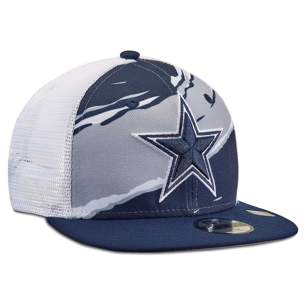Youth New Era Navy Dallas Cowboys Tear 9FIFTY Trucker Snapback Hat