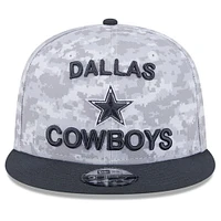 Youth New Era White/Graphite Dallas Cowboys 2024 Salute To Service 9FIFTY Snapback Hat