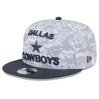 Youth New Era White/Graphite Dallas Cowboys 2024 Salute To Service 9FIFTY Snapback Hat