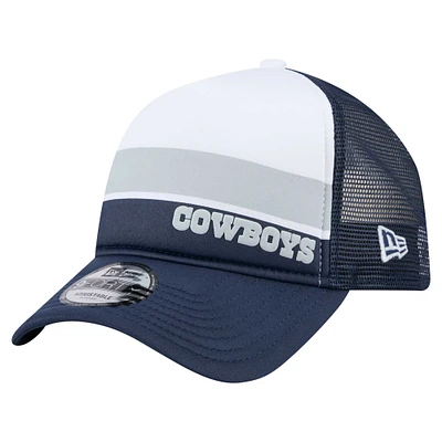 Youth New Era  White/Navy Dallas Cowboys Sport Night Color Block 9FORTY A-Frame Trucker Adjustable Hat