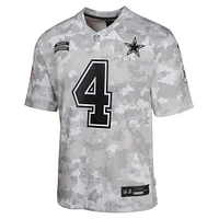 Youth Nike Dak Prescott Arctic Camo Dallas Cowboys 2024 Salute to Service Game Jersey