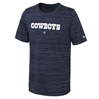 Youth Nike Navy Dallas Cowboys Team Sideline Velocity Performance T-Shirt