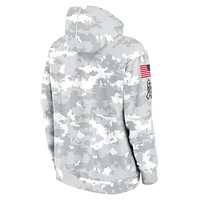 Sweat à capuche Nike Dallas Cowboys 2024 Salute To Service pour jeunes Blanc/Gris