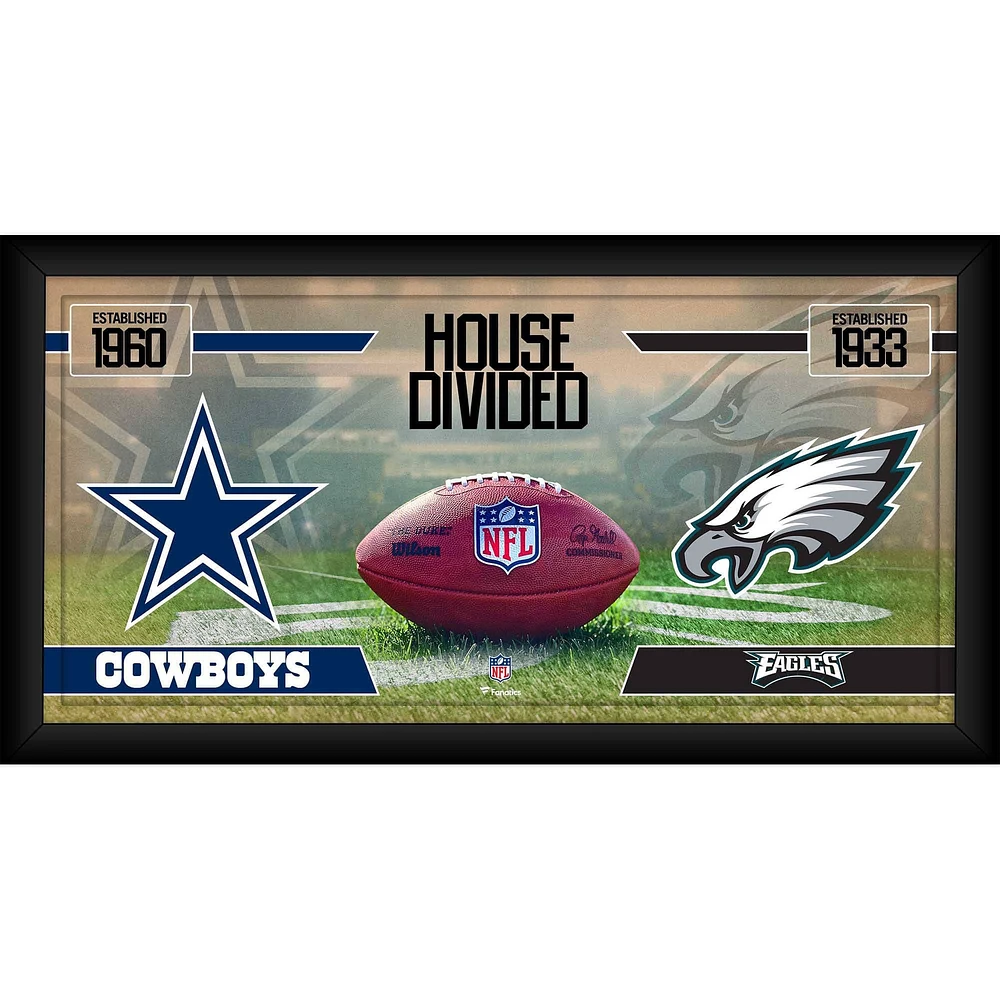 Collage de football encadré 10" x 20" des Cowboys de Dallas contre les Eagles de Philadelphie