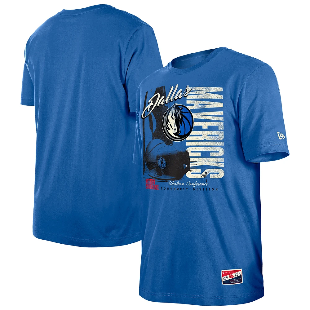 Men's New Era Blue Dallas Mavericks Distressed Throwback Vintage Color Pack T-Shirt