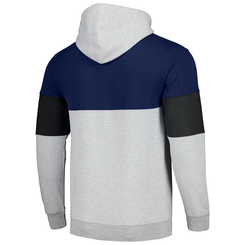 Men's Fanatics Navy Dallas Mavericks Contrast Pieced Pullover Hoodie