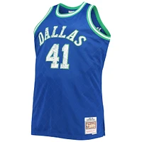 Men's Mitchell & Ness Dirk Nowitzki Blue Dallas Mavericks Big Tall 1998/99 NBA 75th Anniversary Diamond Swingman Jersey